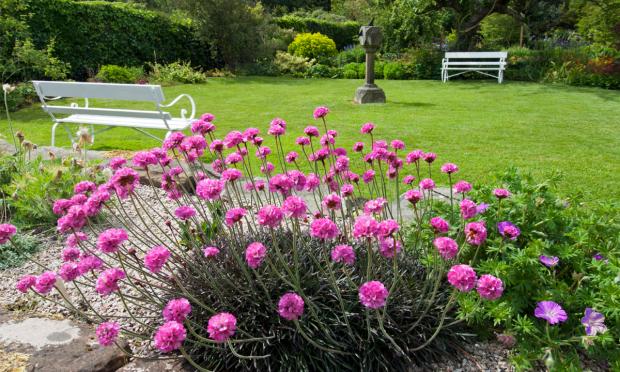 Scottish Gardener: A multi-faceted sundial stands at the centre of the lawn.